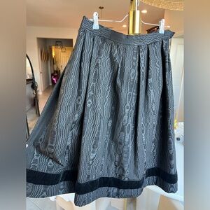 1970 Saint Laurent Russian Collection Vintage Black Moire Patterned Skirt